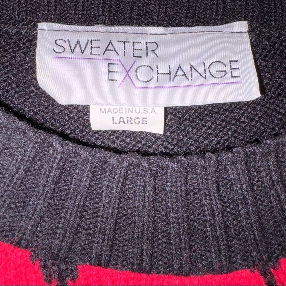 Vintage 90s Argyle Sweater From Sweater Exchange - Women’s Size Large - Picture 3 of 6